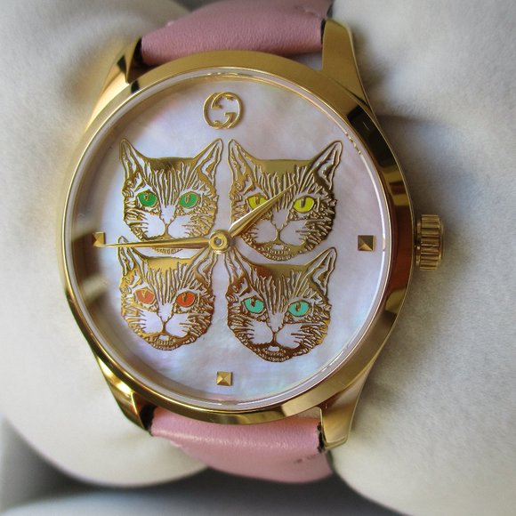 GUCCI LIMITED EDITION VERY RARE, Feline Heads, Mother-of-Pearl Dial Ladies Watch main image 5